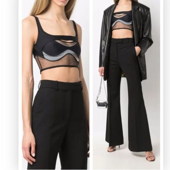 MUGLER panelled cut-out bralette size 40/L NWT $798 - Picture 1 of 11